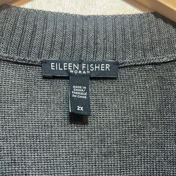 Eileen Fisher Grey Wool Blend Cardigan Size 2X - Picture 2 of 4